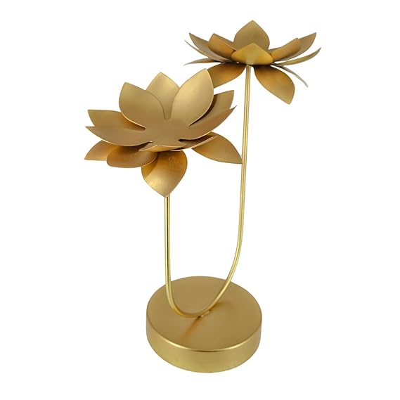 Tealight Candle Holder for Home Decoration, Festiv Decor Lotus Design Tealight Candle Holder, Diwali Decoration Items, Pooja Decorations Items, Christmas Decor Gifts for Home Office Family(TCMH494-1BOX)