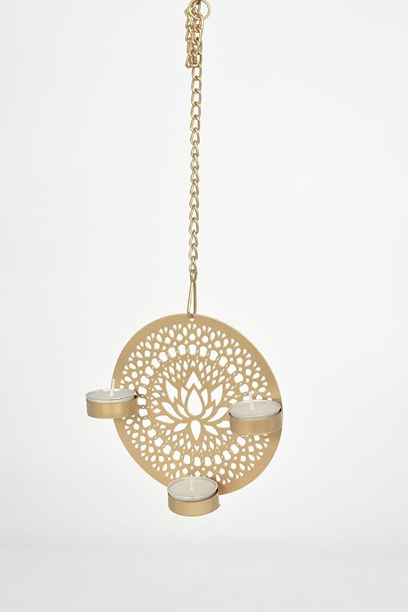 Diwali Decoration Items, Metal Tealight Candle Holder Set of 2,Christmas Decor Gifts, Tlight Candle Holder, Wall Hanging Pooja Decoration Items(TCMH485-1BOX)