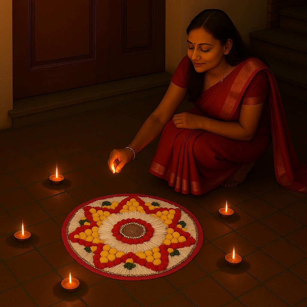 Rangoli Mats for Floor Pooja, Diwali Decor Items ( RANG202 )