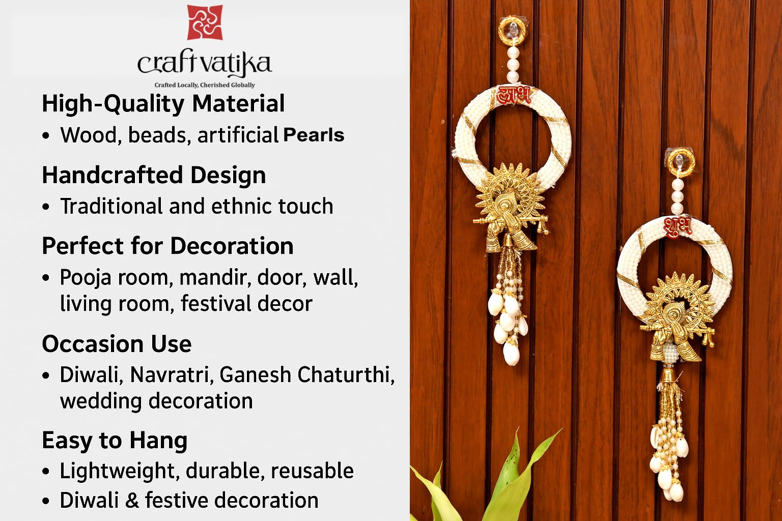 Latkan Toran for Home Wall Diwali Decoration for Home (LTKN133-1SET)