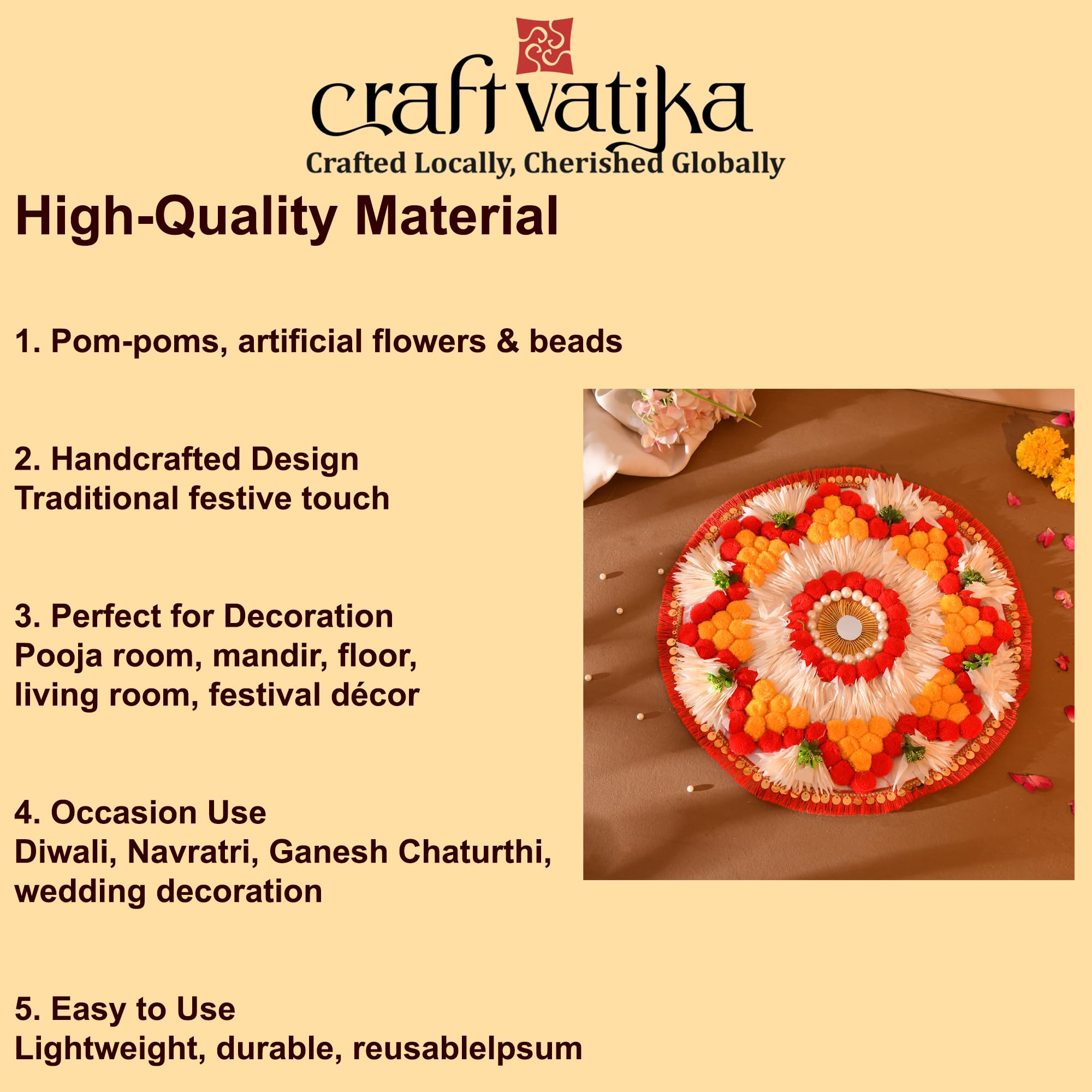 Rangoli Mats for Floor Pooja, Diwali Decor Items ( RANG202 )