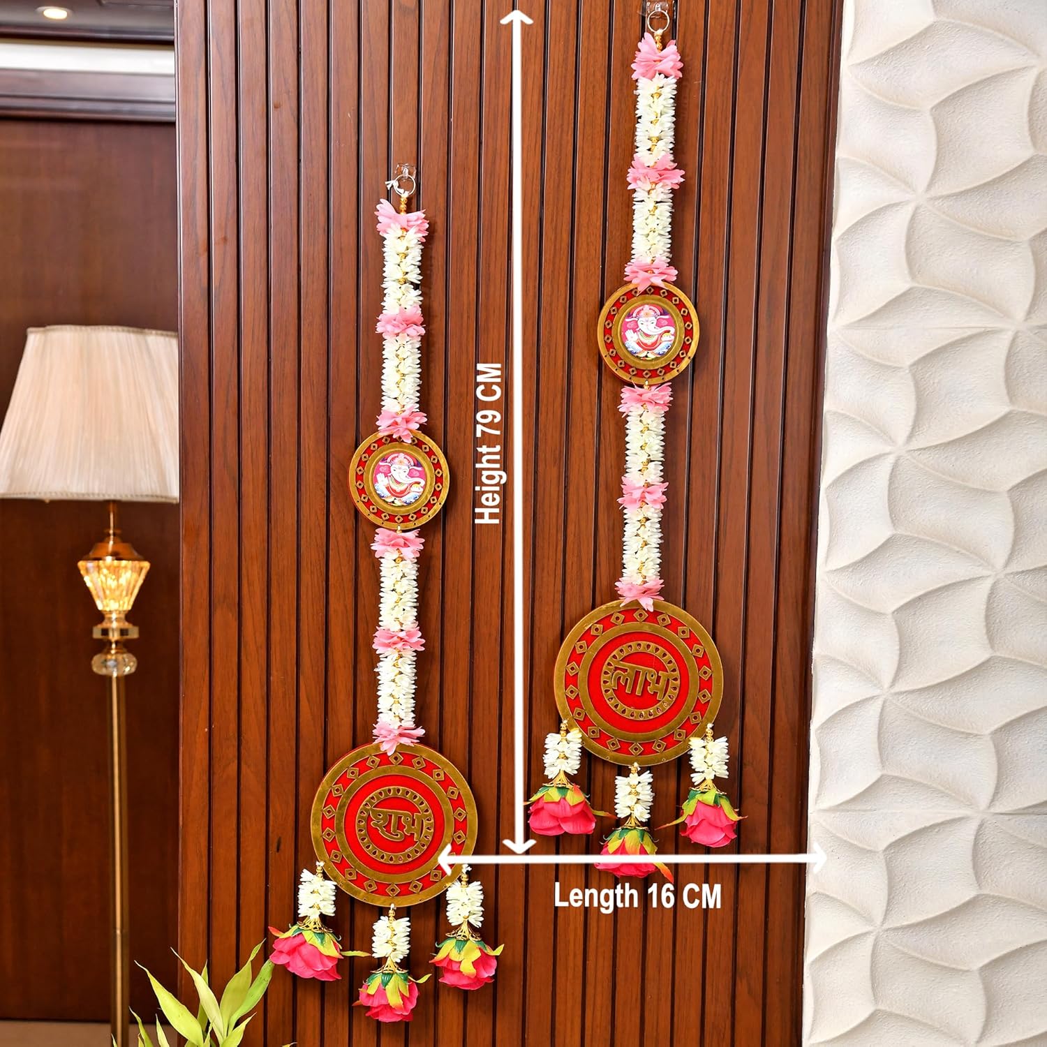 Shubh Labh Ganesha Wall Hanging Latkan Toran for Wall Door Home Decor Items (LTKN139-1SET)