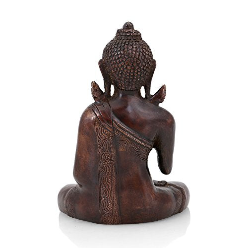 Blessing Abhaya Buddha Idols With Brass Antique Finish