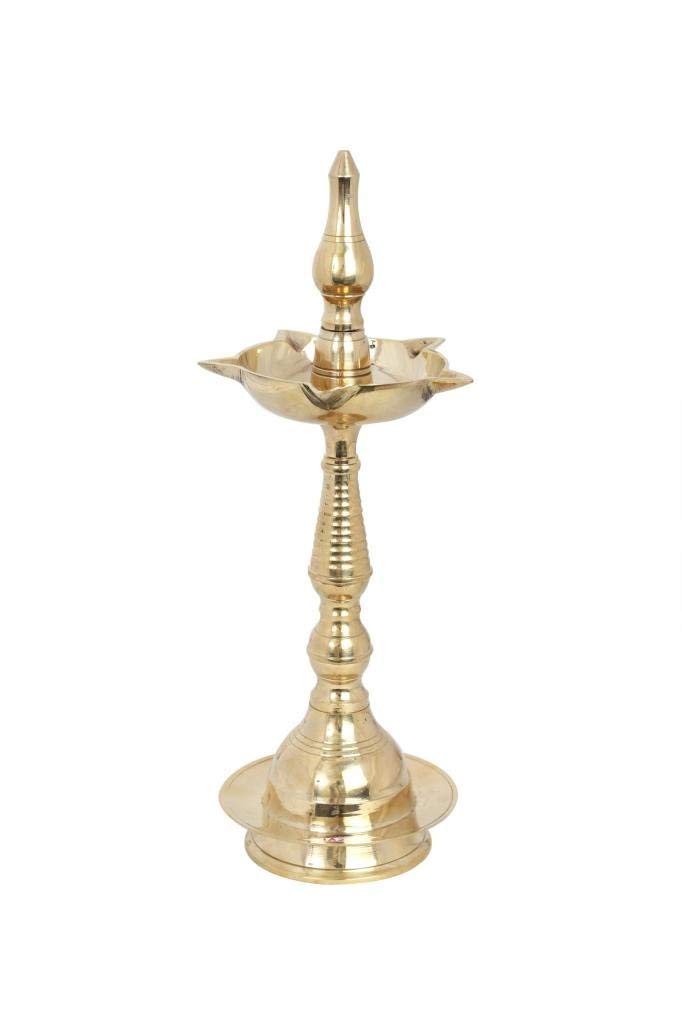 Brass Fancy Kerala Diya Oil Lamp for Puja