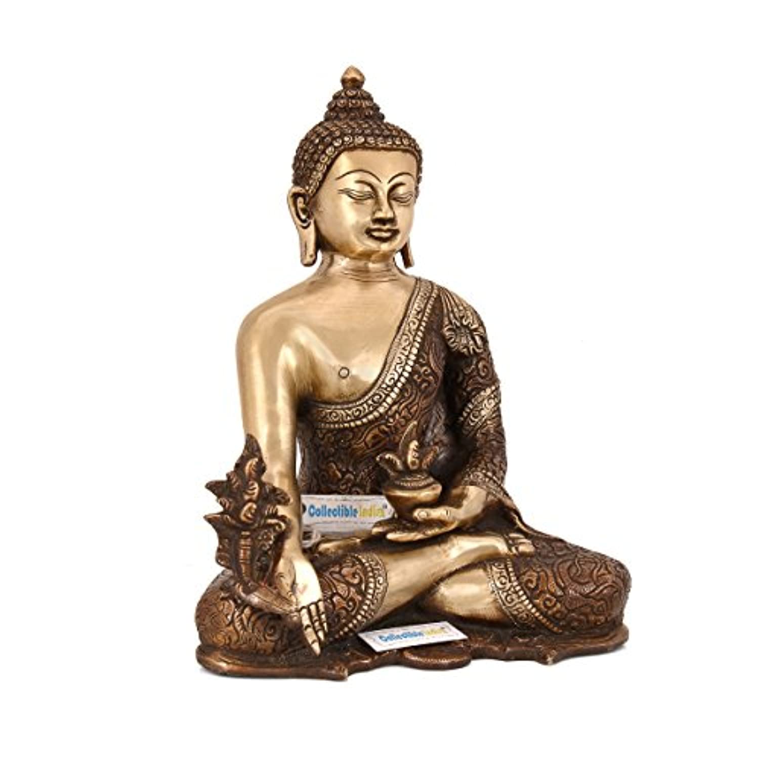 Brass Medicine Buddha Idol With Scared Kalash Statue