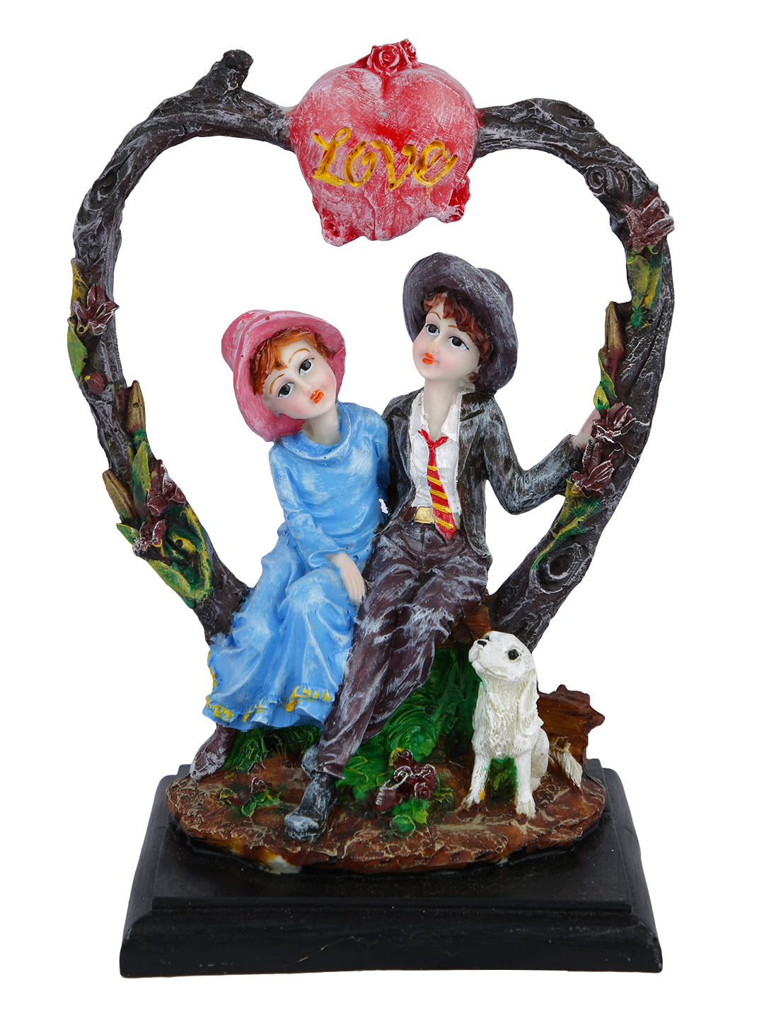 Couple on Heart Shape Sculpture Figurine CPLMAS118
