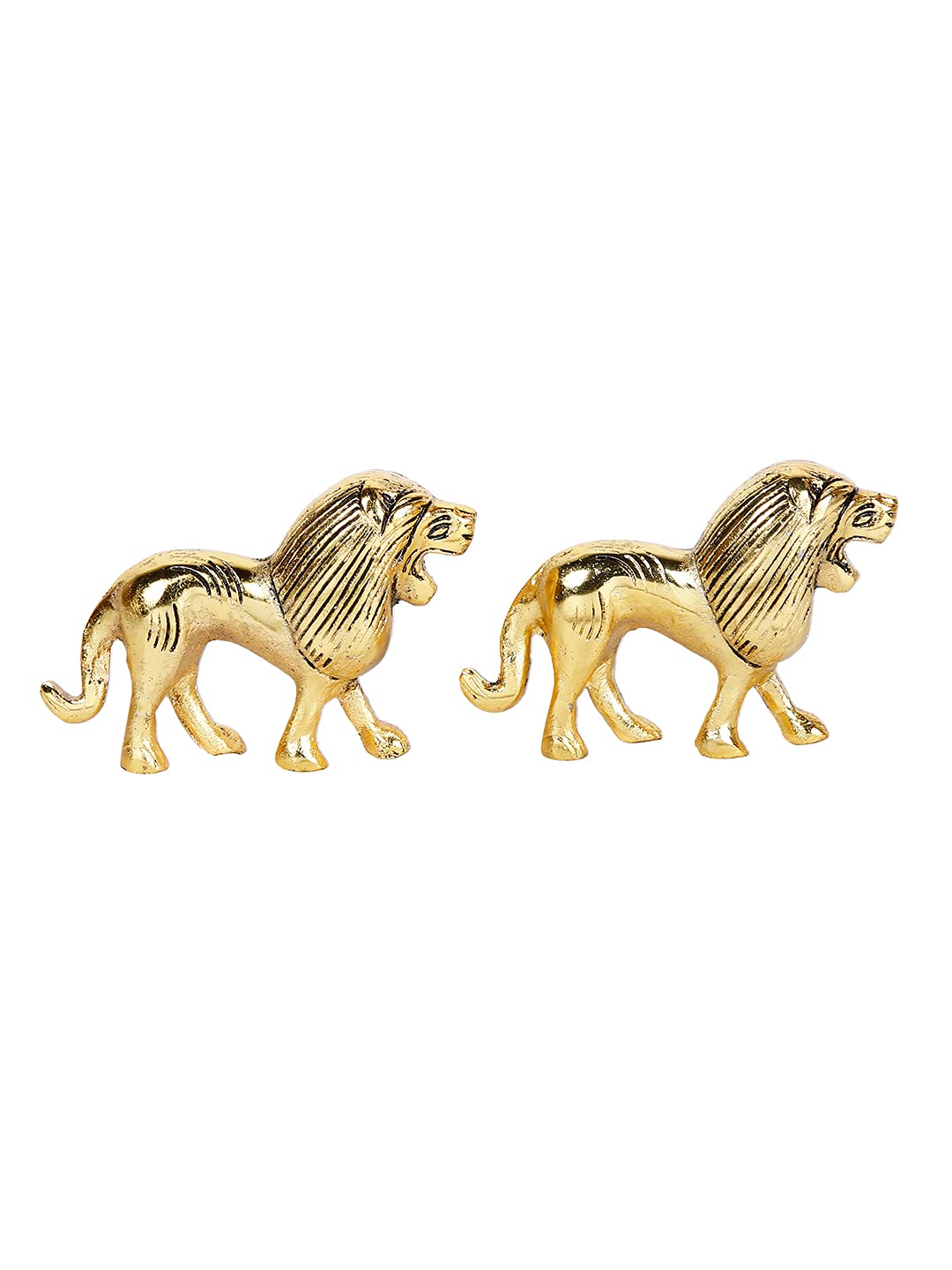 Handmade Metal Lion Decorative Showpiece Golden, DFMS388