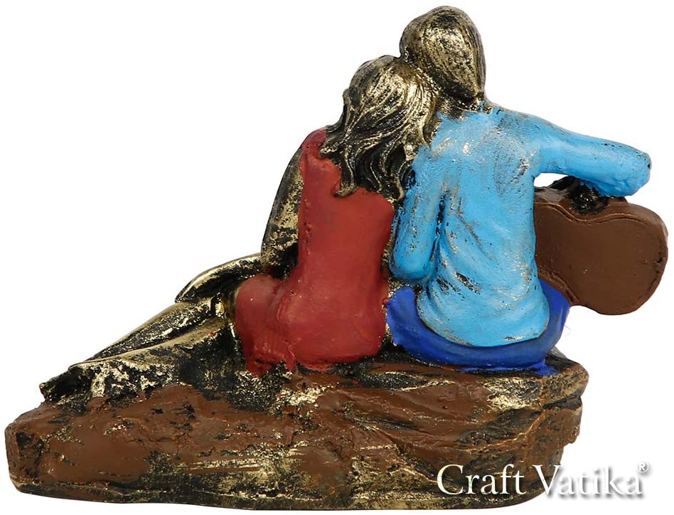 Romantic Couple Sitting Together Decorative Showpiece