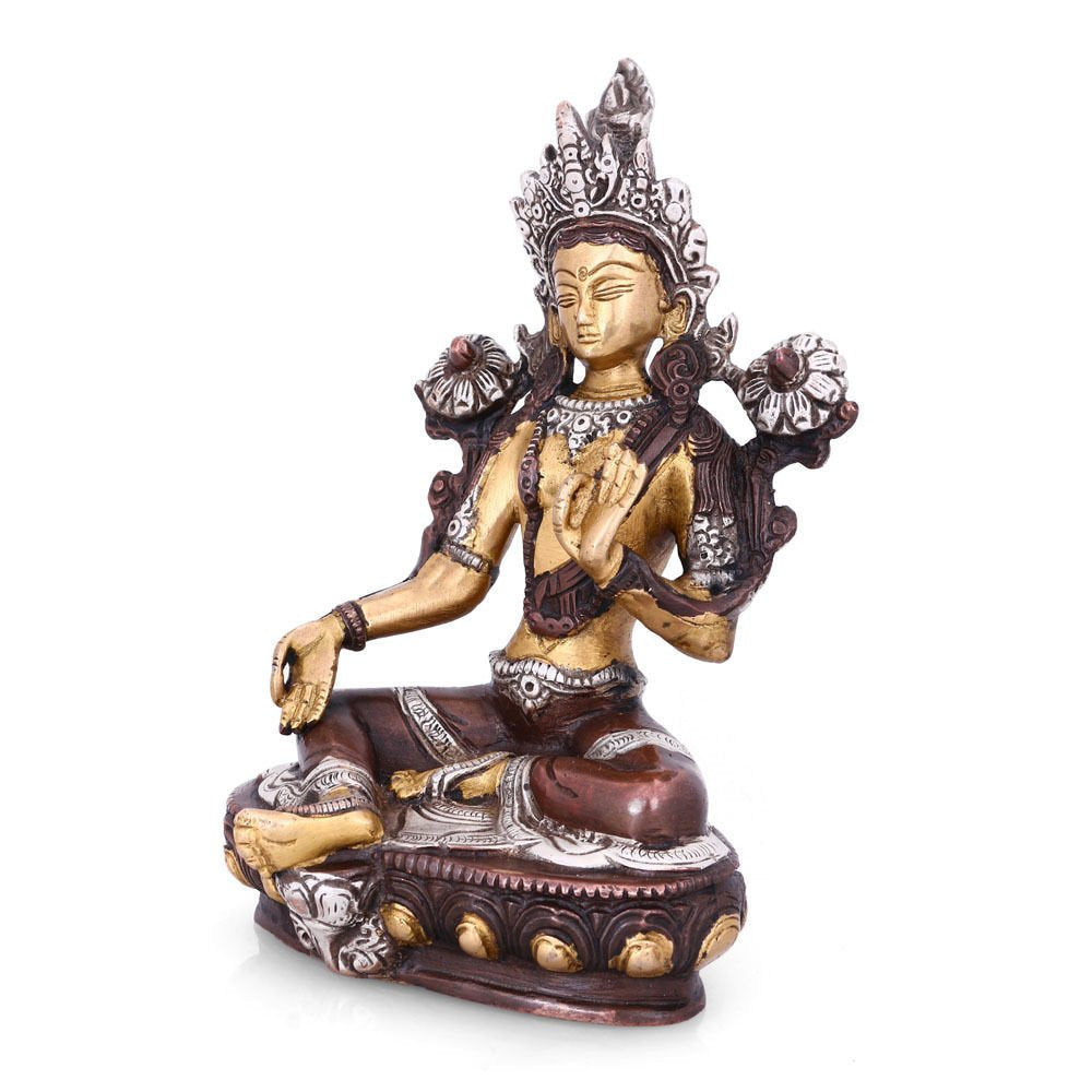 Tibetan Buddhist Goddess Tara Buddha Idol- Brass Figurine Tbs104