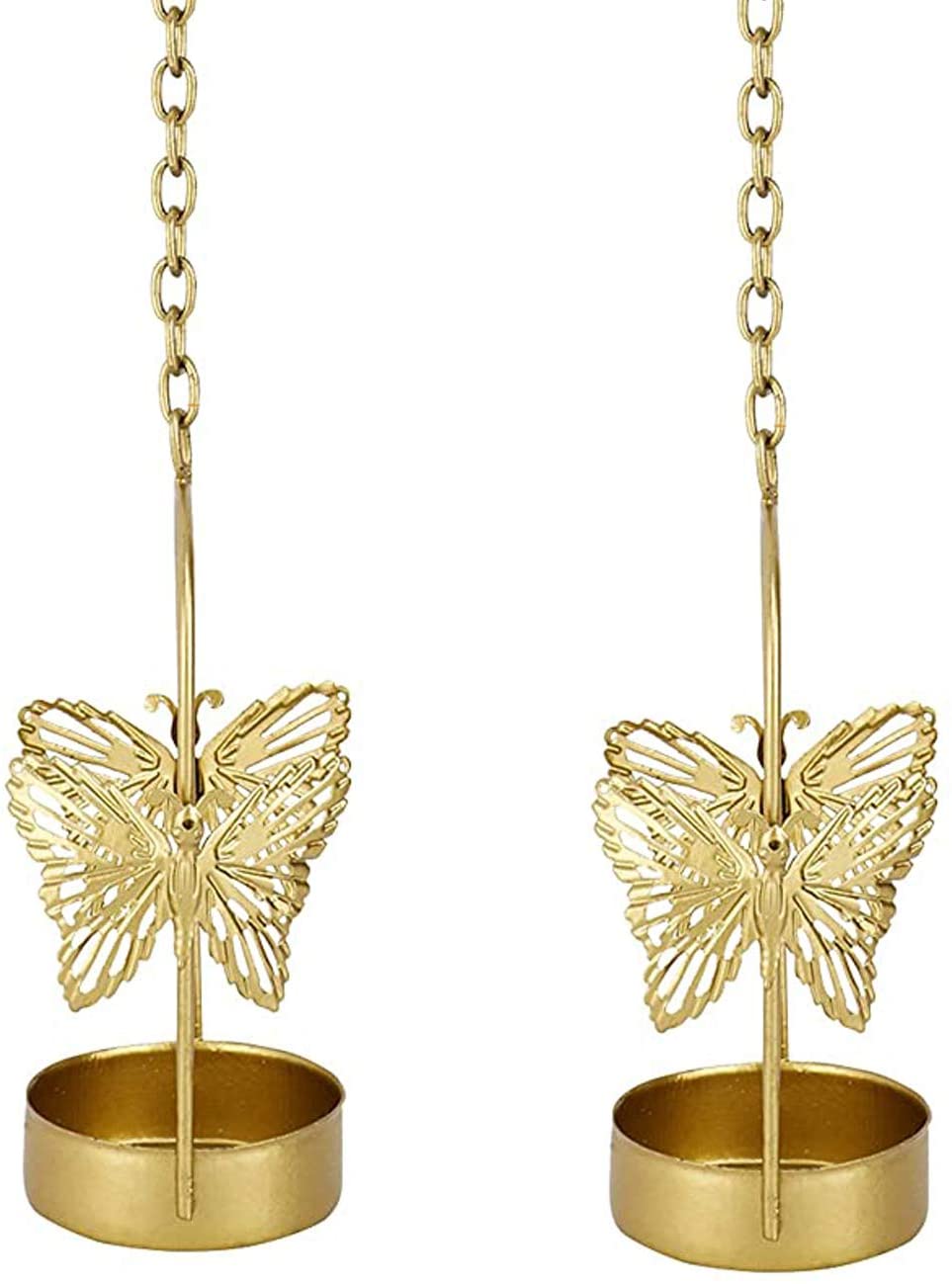Metal Butterfly Hanging Tea Light Candle Holders Stand