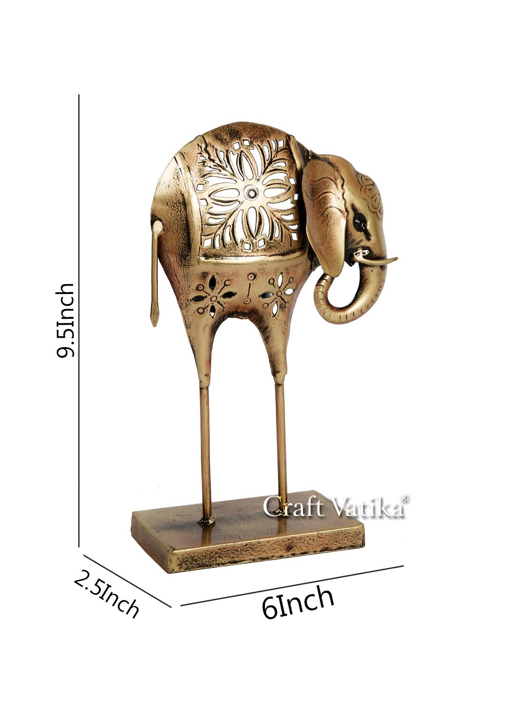 Metal Elephant Statue Tealight Candle Holder Stand Showpiece