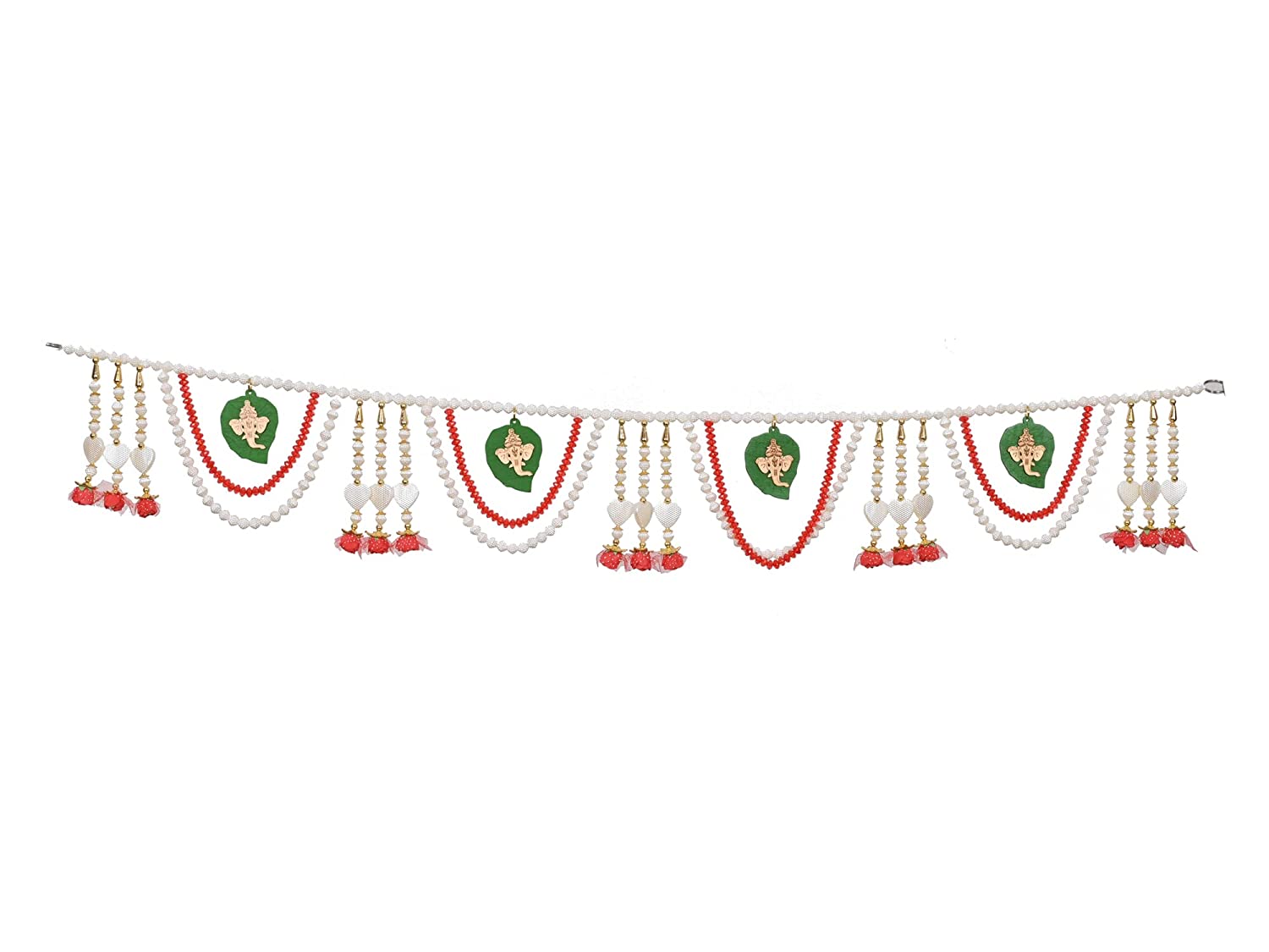 Red White Beads Toranam for Door Decoration