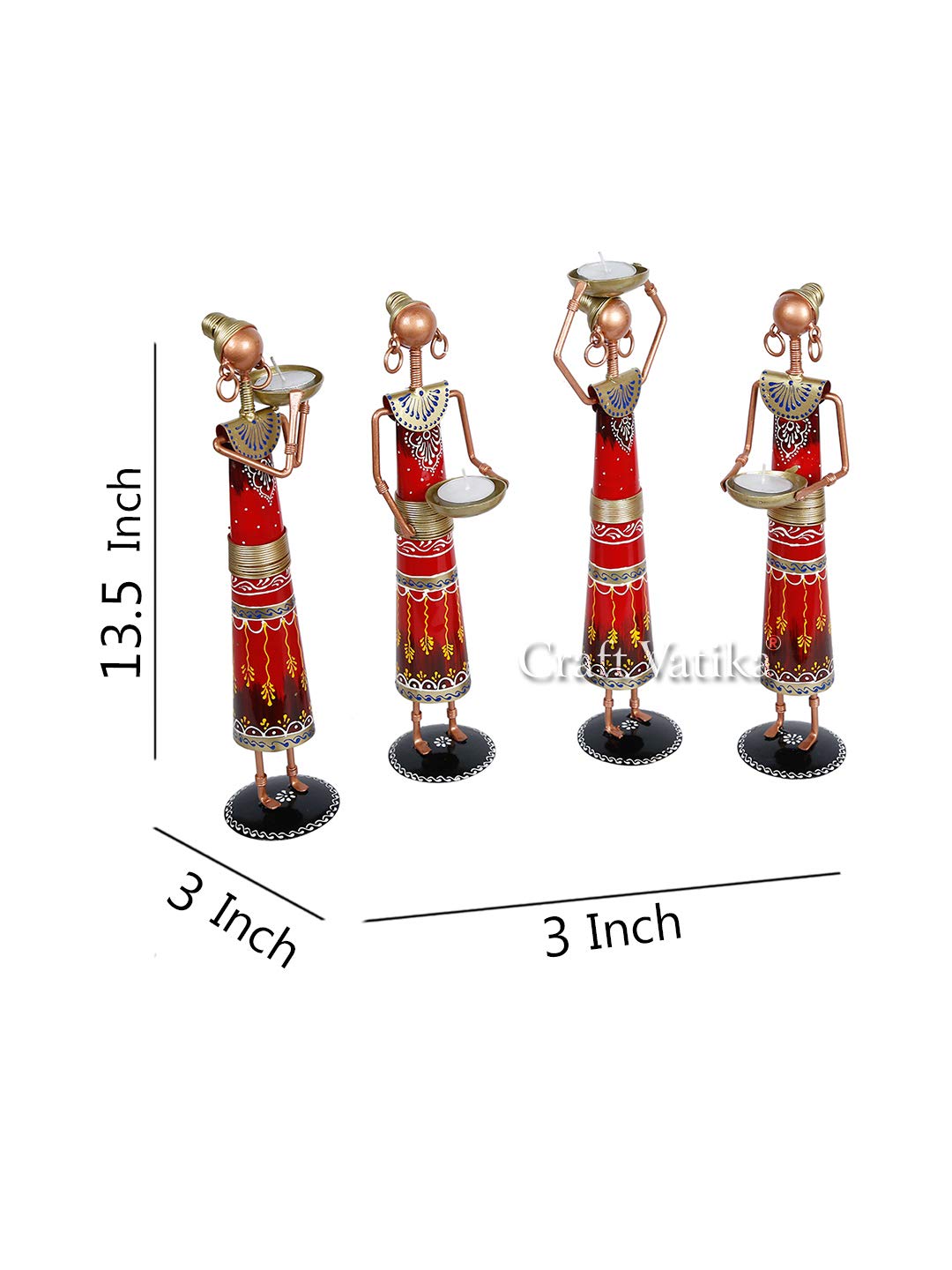 Iron Village Women Decorative Doll Showpiece For Home