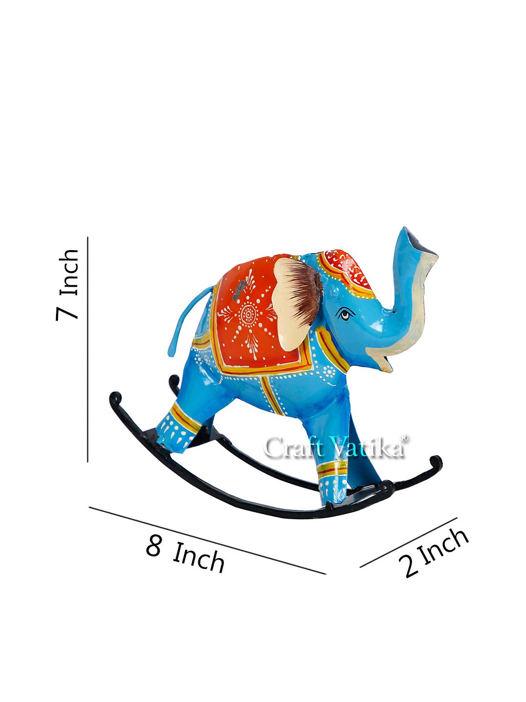 Metal Swing Elephant Trunk Up Showpiece