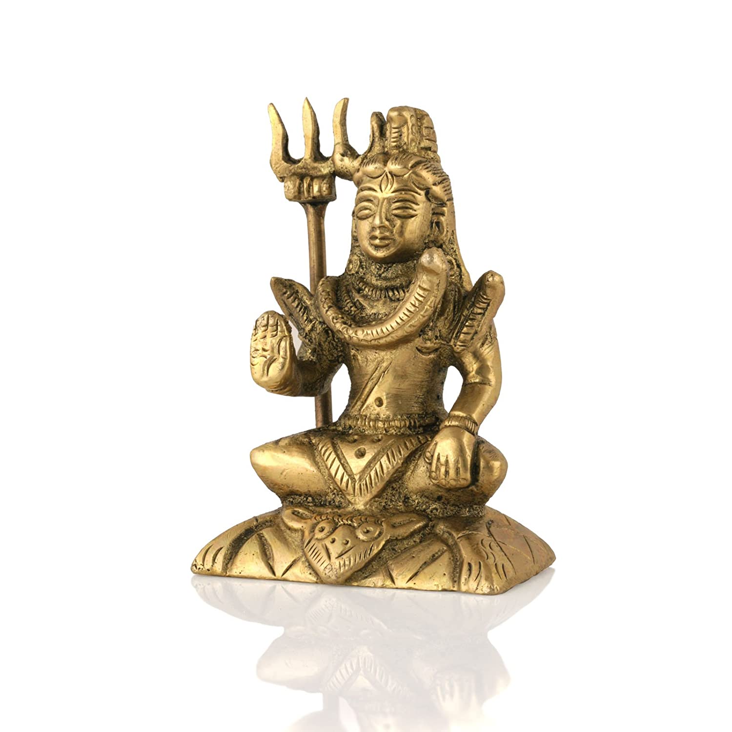 Blessing Brass Sculpture of Lord Shiva Worship Statue