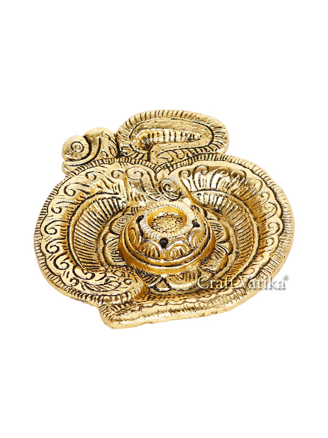 Metal Incense Stick Holder with Ash Catcher for Puja