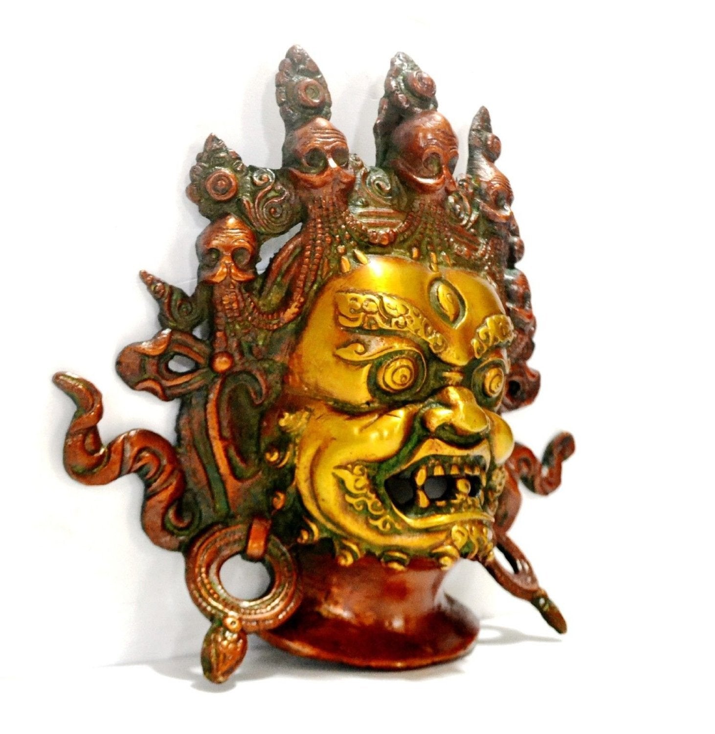 Mahakala Nazar Battu Brass Wall Hanging for Home