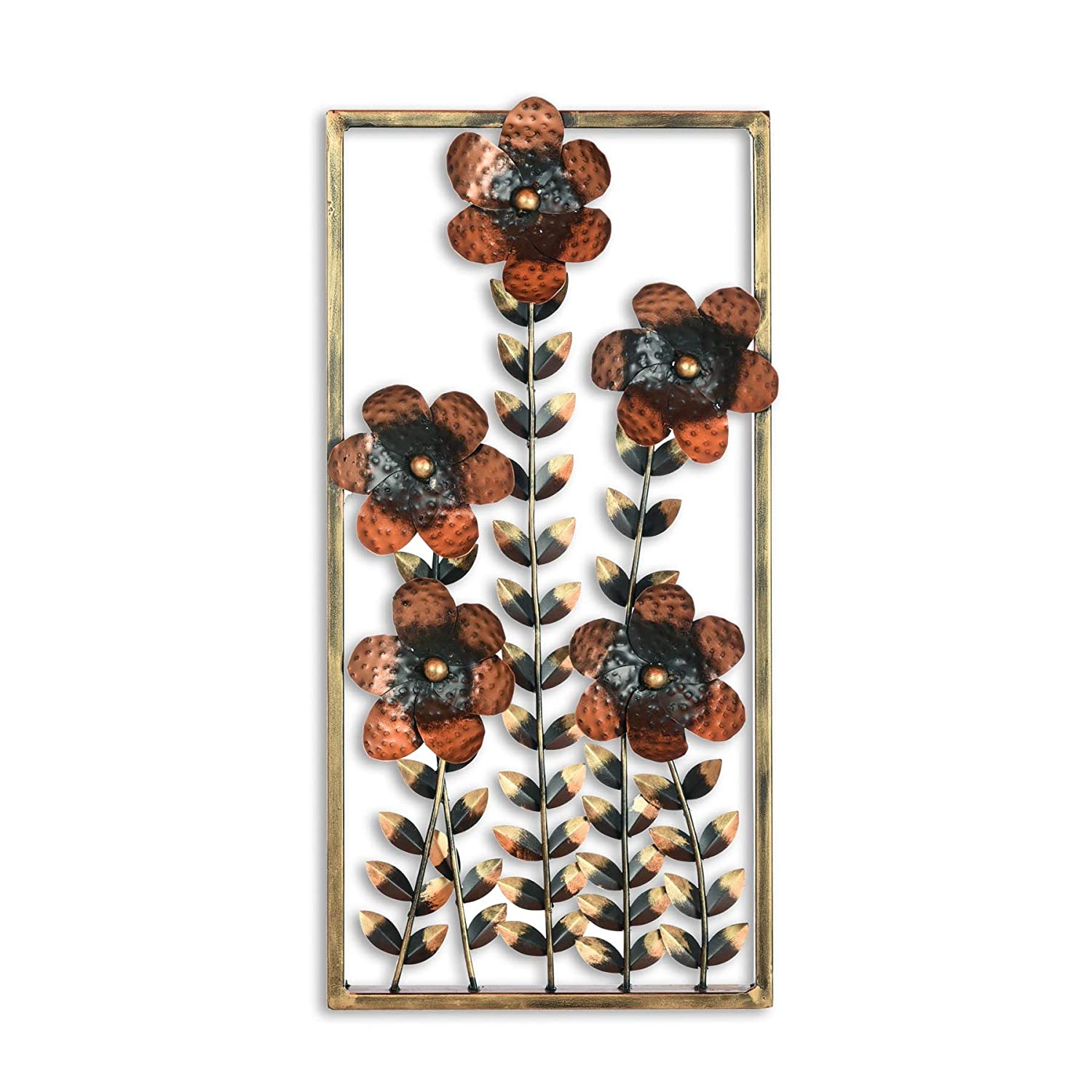 Flower Metal Frame Mounted Wall Hanging Showpiece