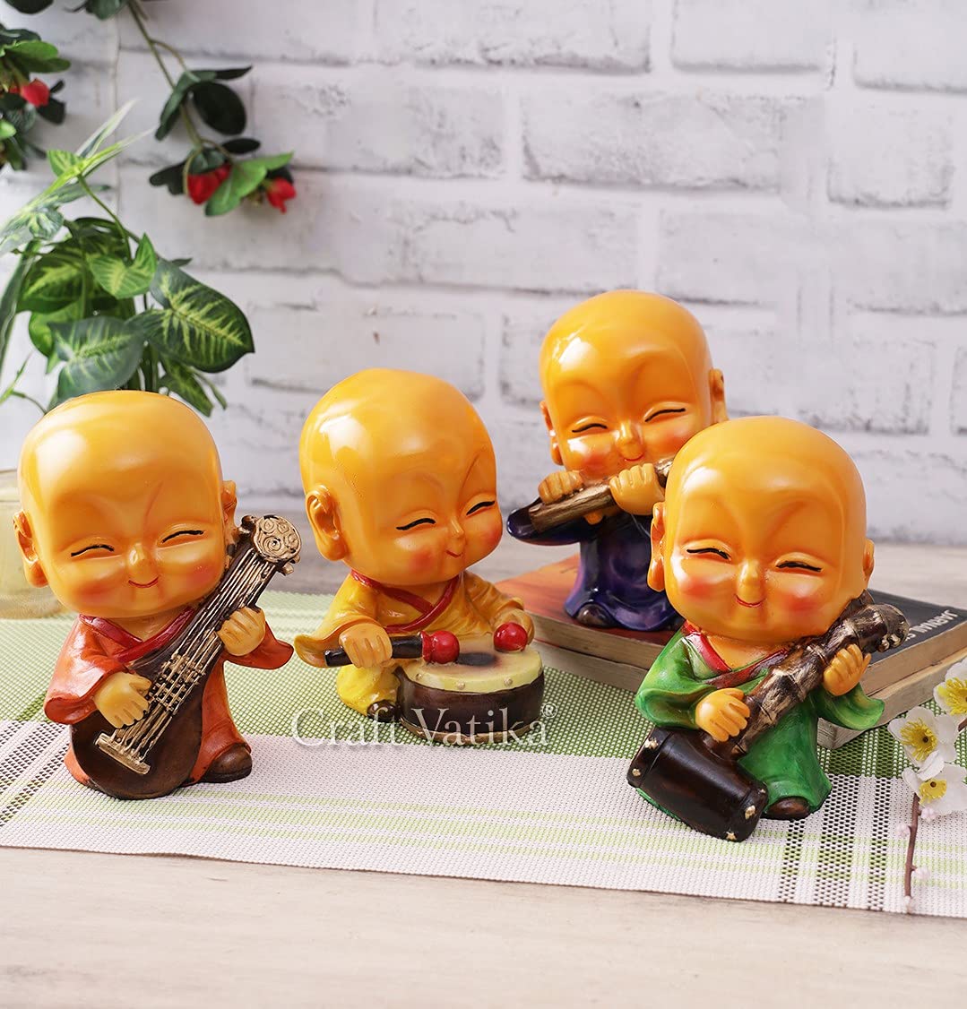 Musical Cute Monk Buddha Decorative Showpiece
