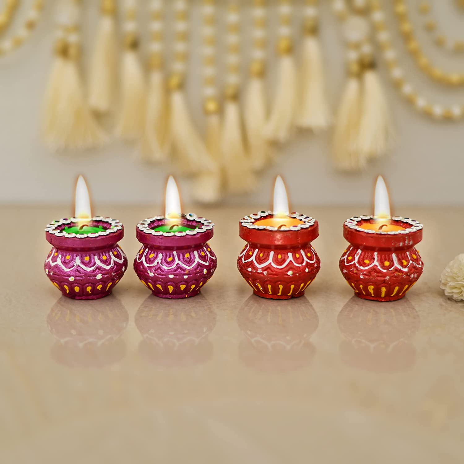 Decorative Clay Matki Floating Wax Candles