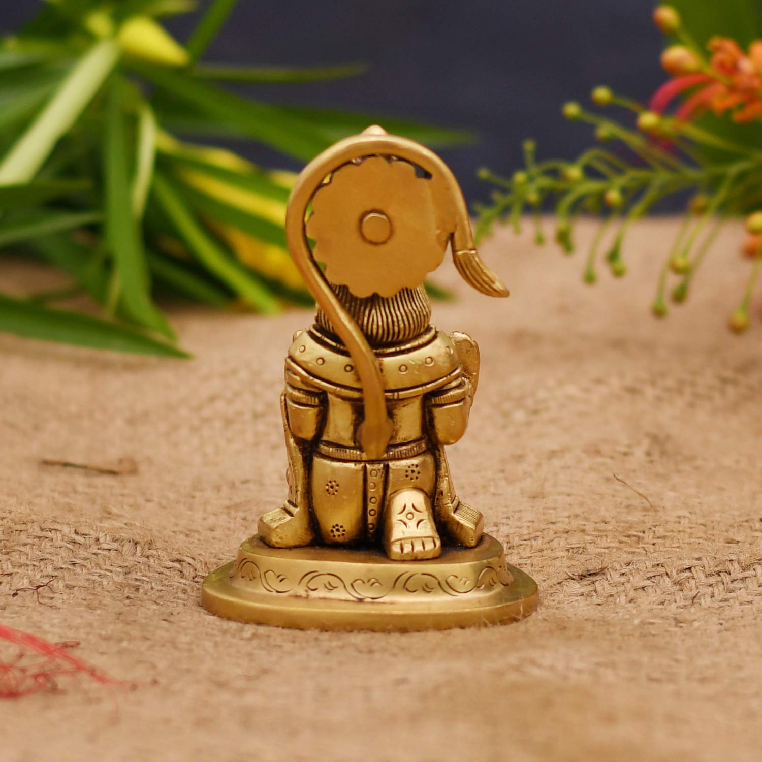 Brass Blessing Lord Hanuman Idol Murti Statue