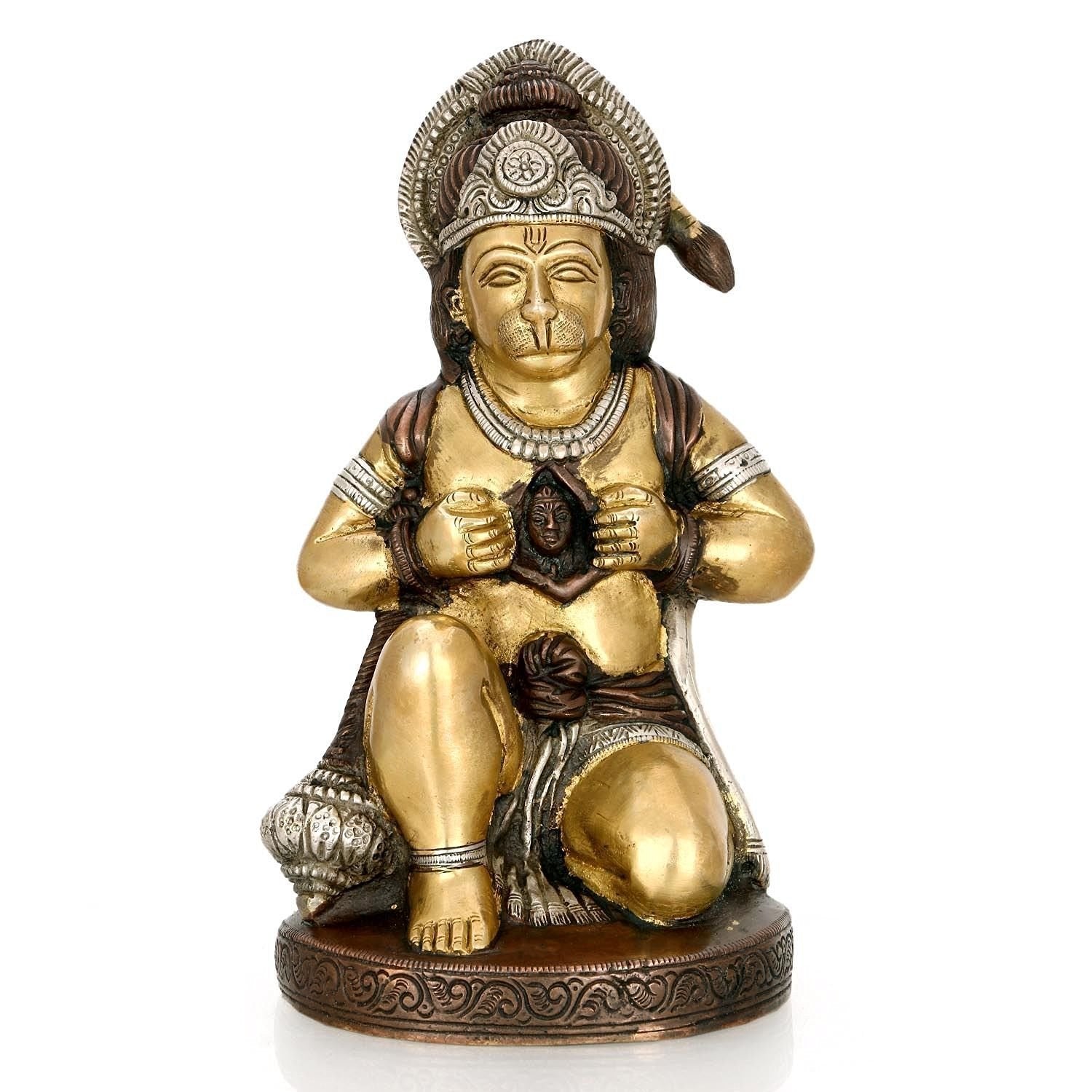 Hanuman Brass Idol Tearing His Chest Statue