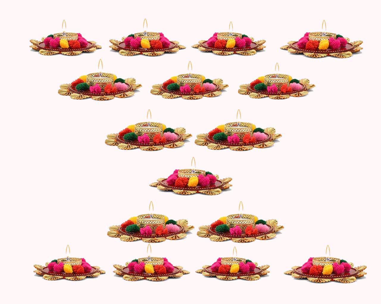 Flower Design Metallic Tealight Candle Holder ( Set Of 2) Dfbs157-2