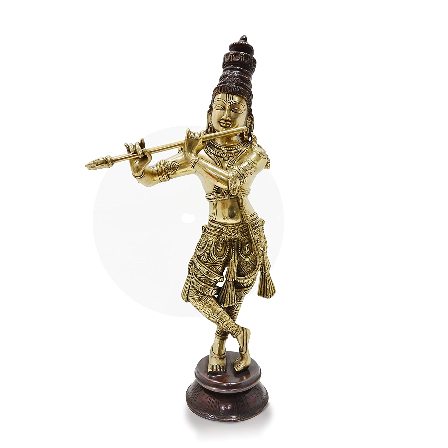 Large Size Krishna Brass Idol for Puja (23 Inches)