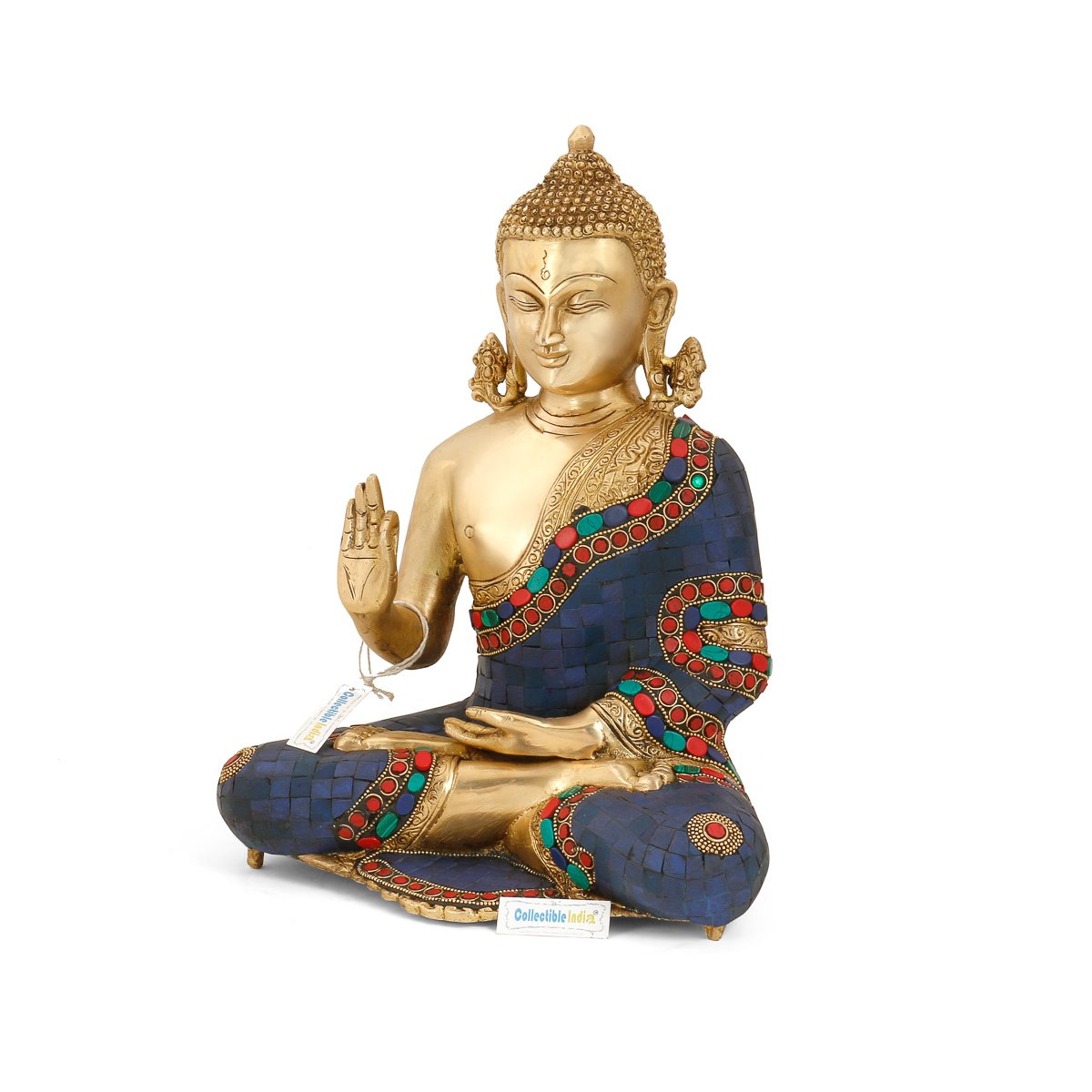 Blessing Sculpture of Abhaya Buddha Brass Statue