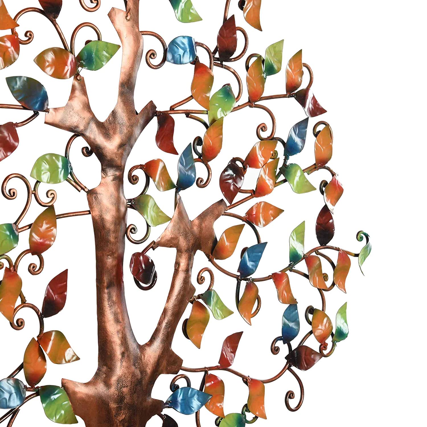 Metal Multicolor Tree Of Wisdom & Life Mounted Wall Hanging Showpiece