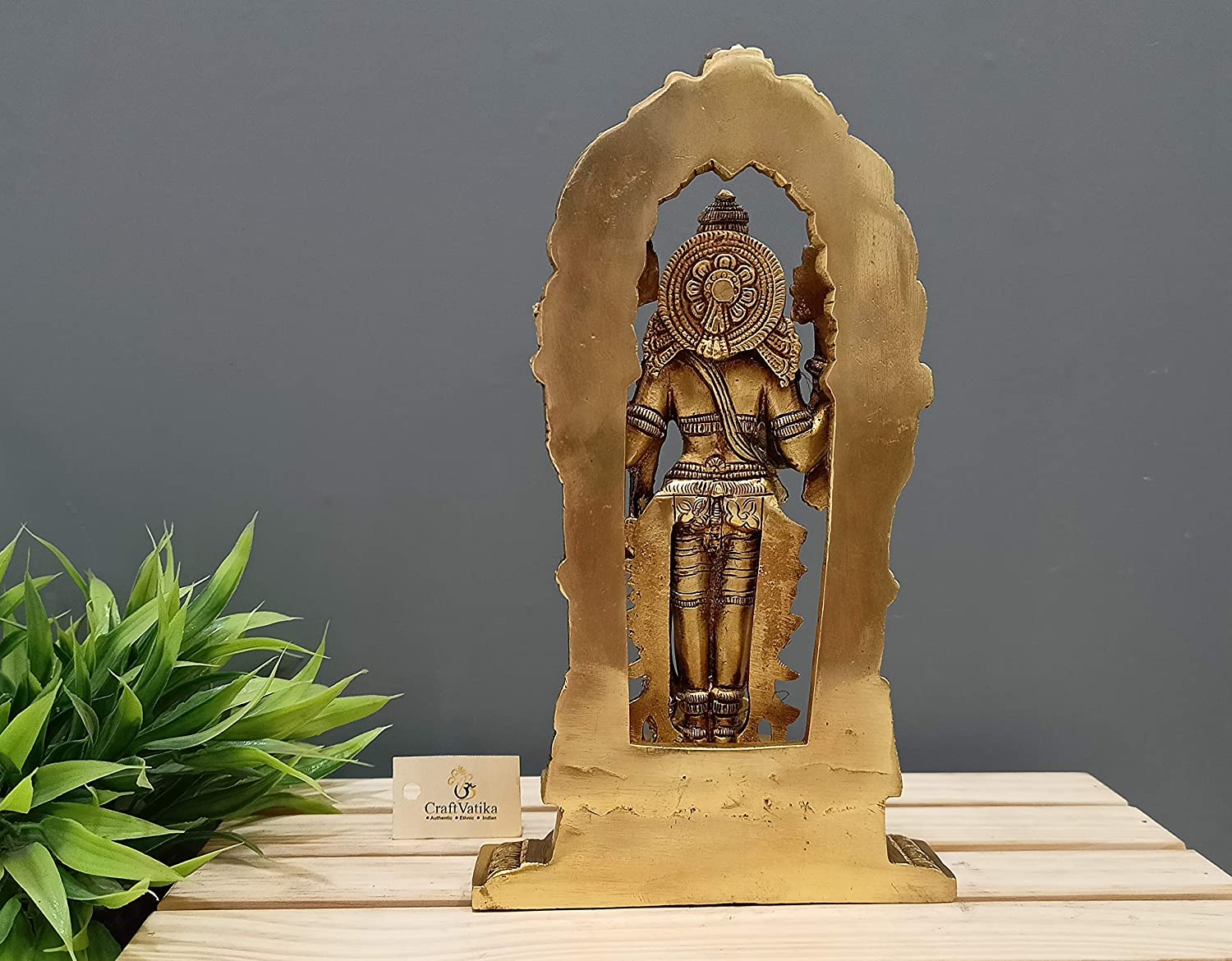 Standing Vishnu Brass Idol Murti Statue