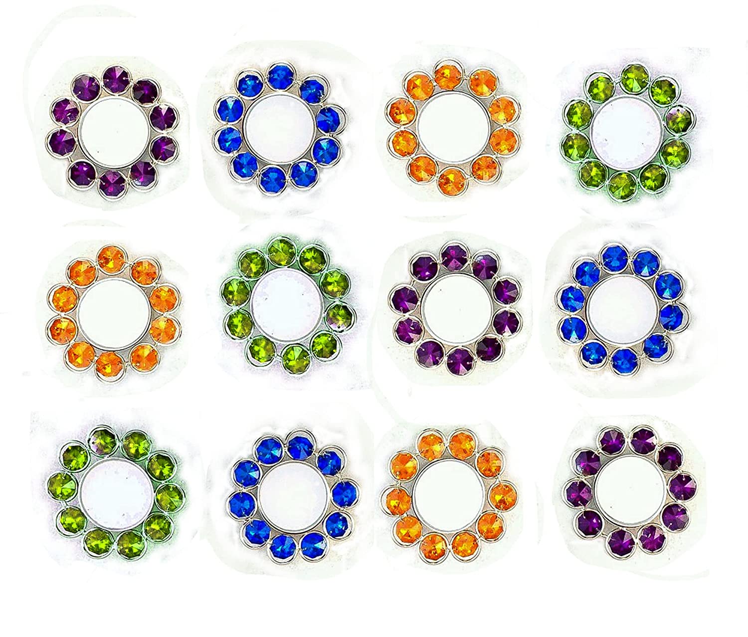 Multicolor Metal Crystal Tea Light Candle Holder (Set Of 4) Tcmh367