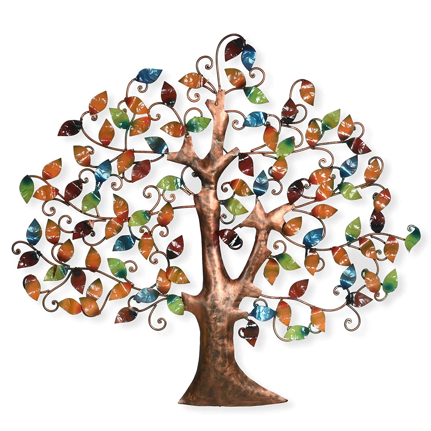 Metal Multicolor Tree Of Wisdom & Life Mounted Wall Hanging Showpiece