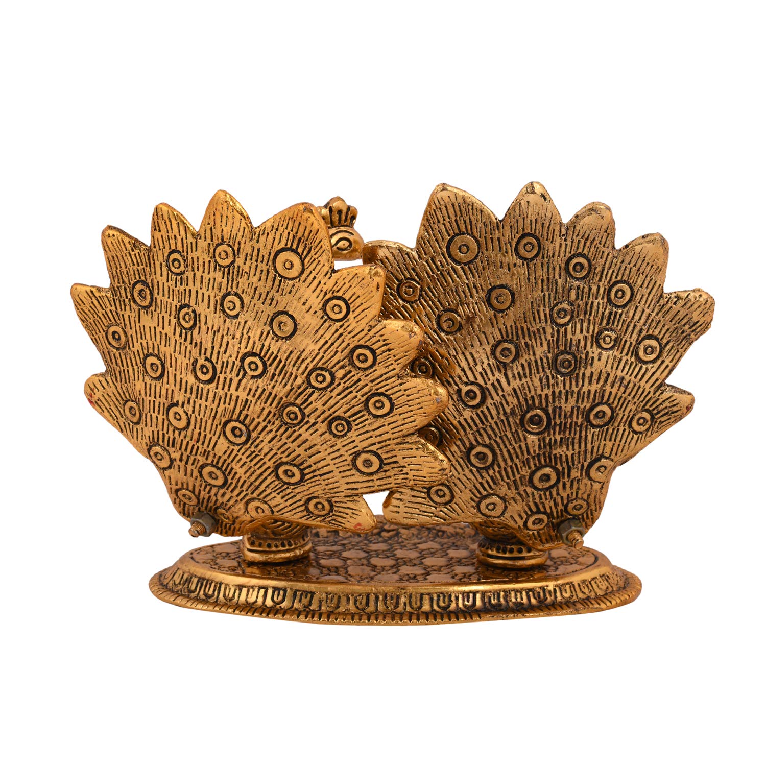 Metal Kissing Pair Of Peacock Statue