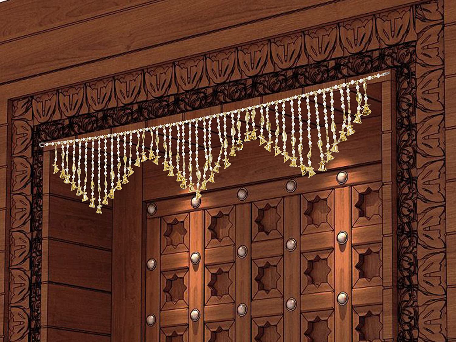 Pearls with Bell Hanging Bandarwal for Door