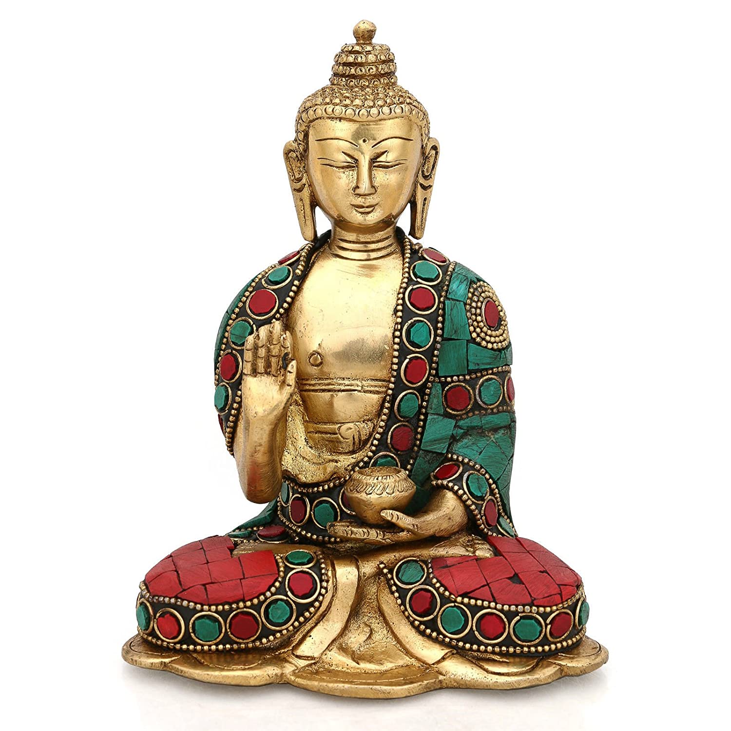 Brass Abhaya Sakyamuni Buddha Idol Showpiece Bts220
