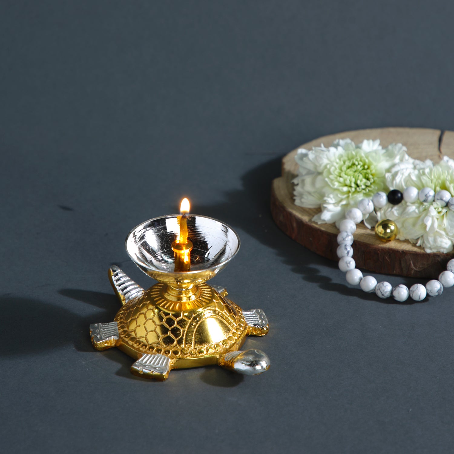 Brass Turtle Base Diya