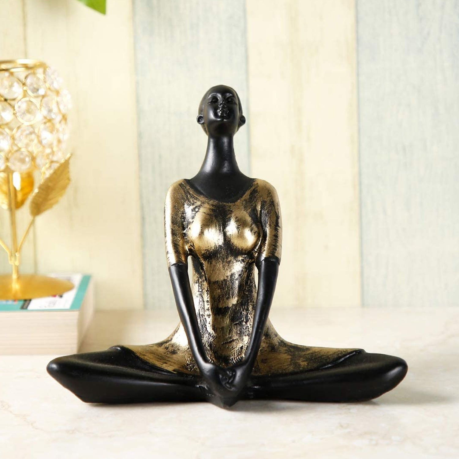 Yoga Lady In Butterfly Pose Handcrafted Showpiece