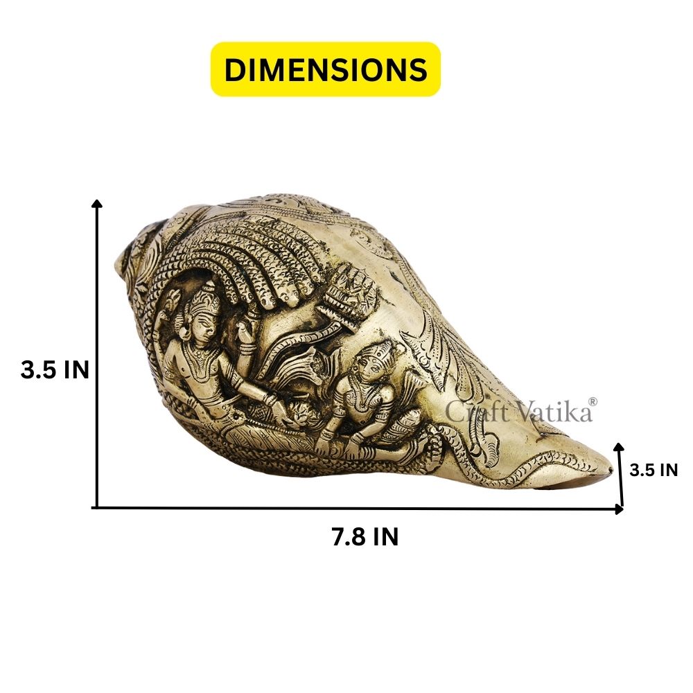Brass Vishnu Lakshmi Idol Conch Shell Dfbs129