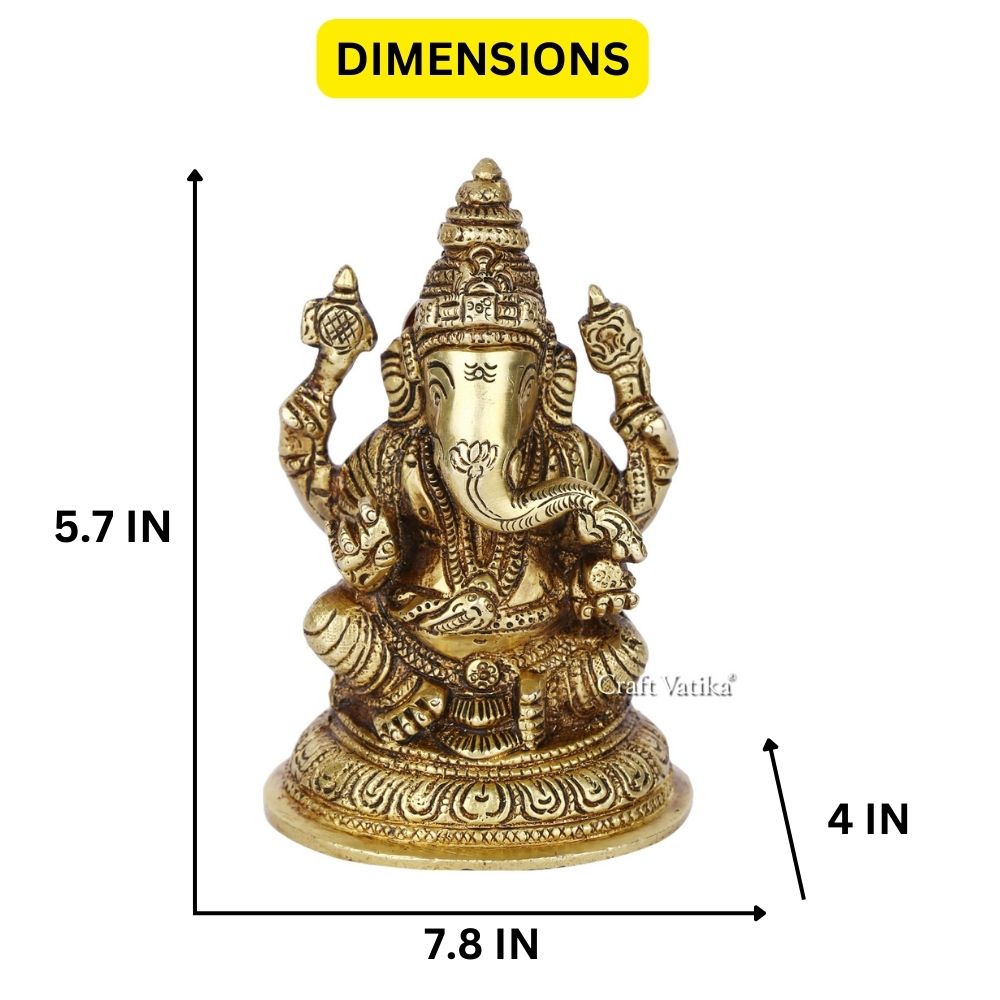 Brass Ganpati Idols Statue For Home Pooja Gbs242