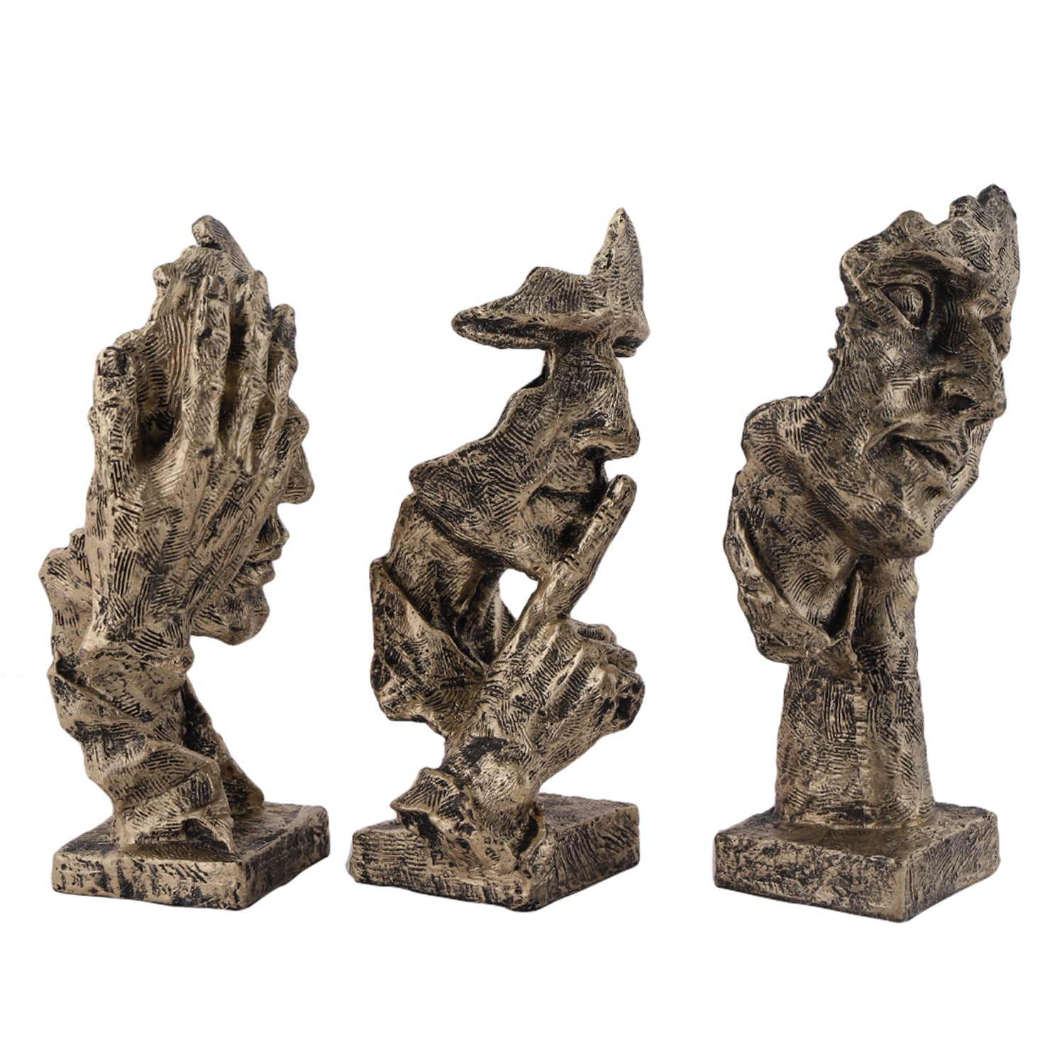Human Face Decorative Resin Showpiece (Set of 3)