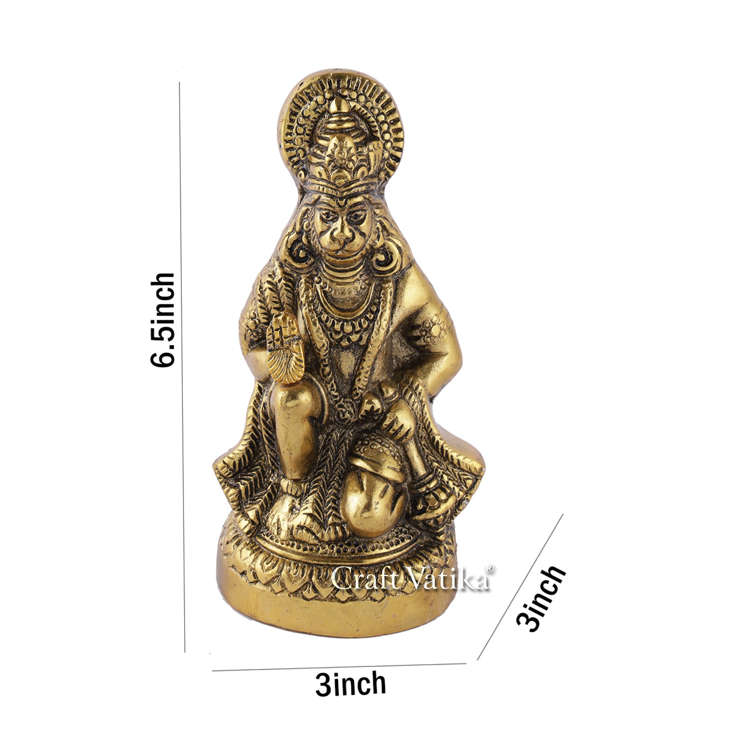 Lord Hanuman Statue Giving Blessing In Sitting Sculpture