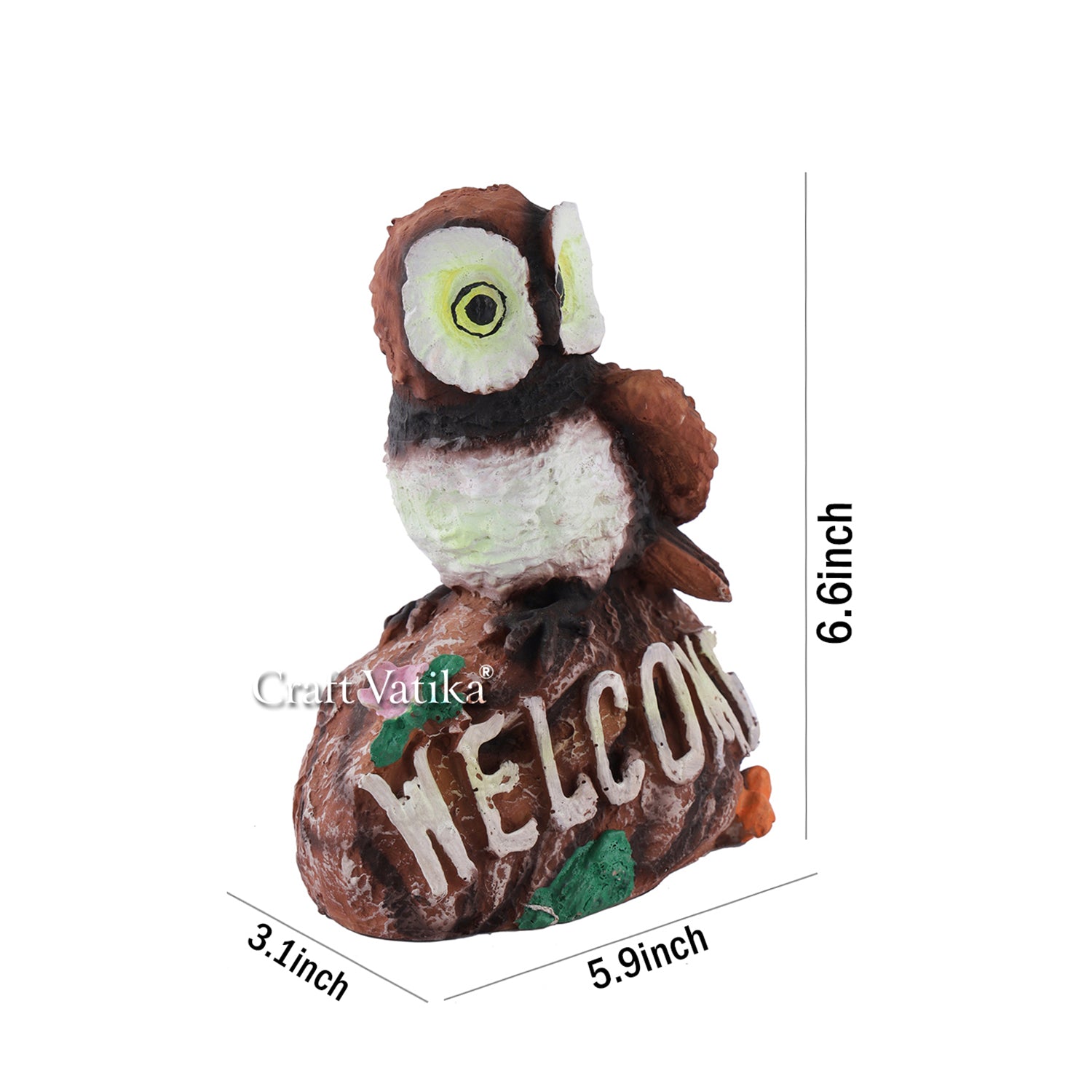 Welcome Owl Bird Resin Decorative Showpiece Dfmas401