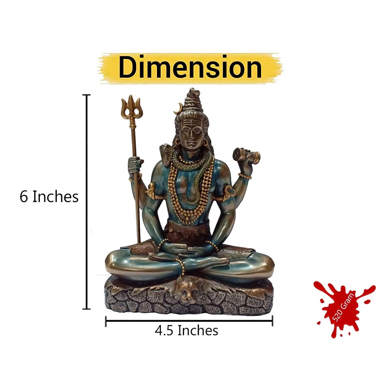 Resin Sacred Statue of Lord Shiva Handmade Figurine