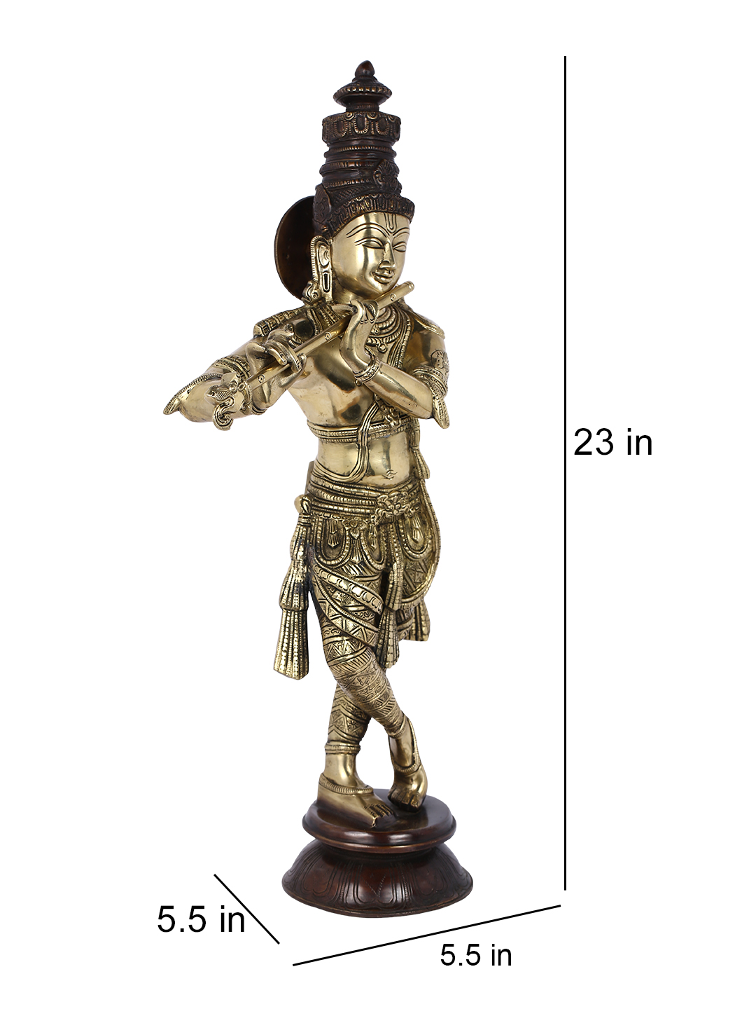 Large Size Krishna Brass Idol For Puja (23 Inches) Kbs160
