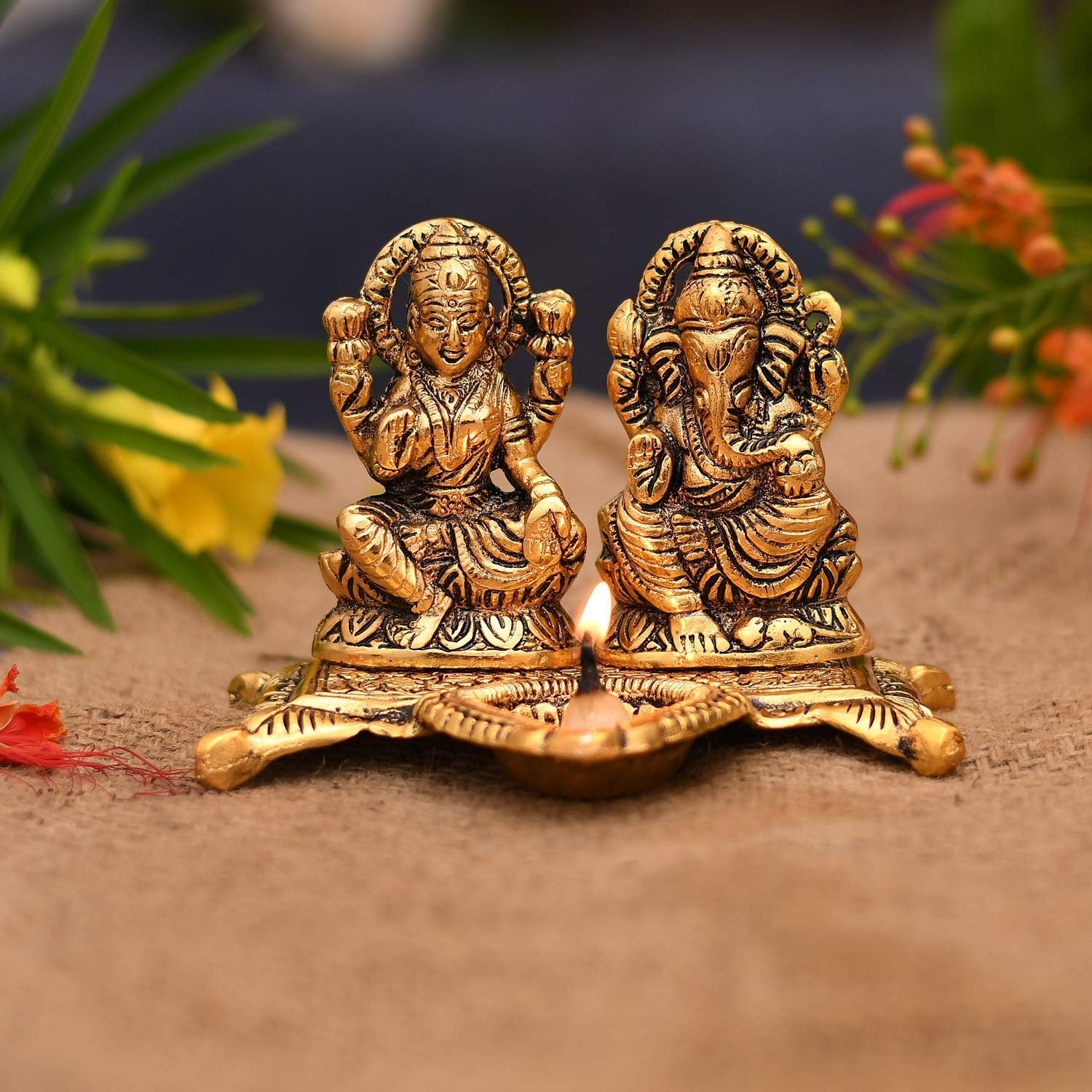  Laxmi Ganesh Brass Murti - CraftVatika
