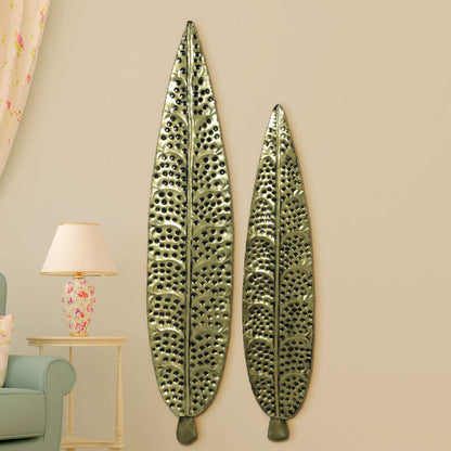 CraftVatika Metal Iron Ham Leaf Couple Wall Art Sculpture And Hanging Decor For Living Room And Office - DFMW413
