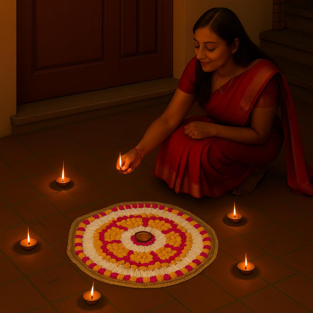 Diwali Decor Items, Rangoli Mats for Floor Pooja, Diwali Decoration for Home ( RANG204 )