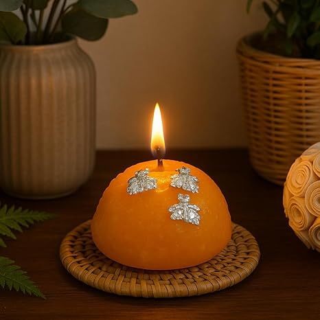Soya Wax Candles Set of 12 for Festival Decorations Laddu Shape Wax Candles (TCMH475-2PKT)