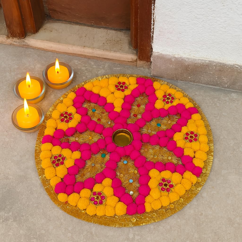 Rangoli Mats for Floor Pooja Decoration Items, Diwali Decoration for Home ( RANG205 )
